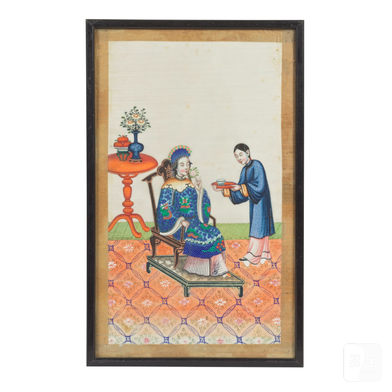 中國畫家 十九世紀 室内人物一組十二幅 水粉紙本 鏡框 | CHINESE ARTIST (19TH CENTURY) - 图21